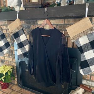 West Kei top with lace sleeves